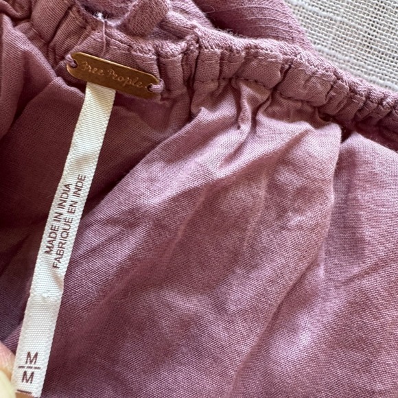 Free People Kaylyn M Maxi‎ Dress Mauve Ruffle Neck Lace up Tie Back Tiered Boho - Picture 5 of 13